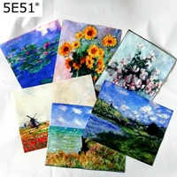 monet oil painting 100 cotton canvas printed cloth hand material handmade diy fabric plant flowers 15x20cm