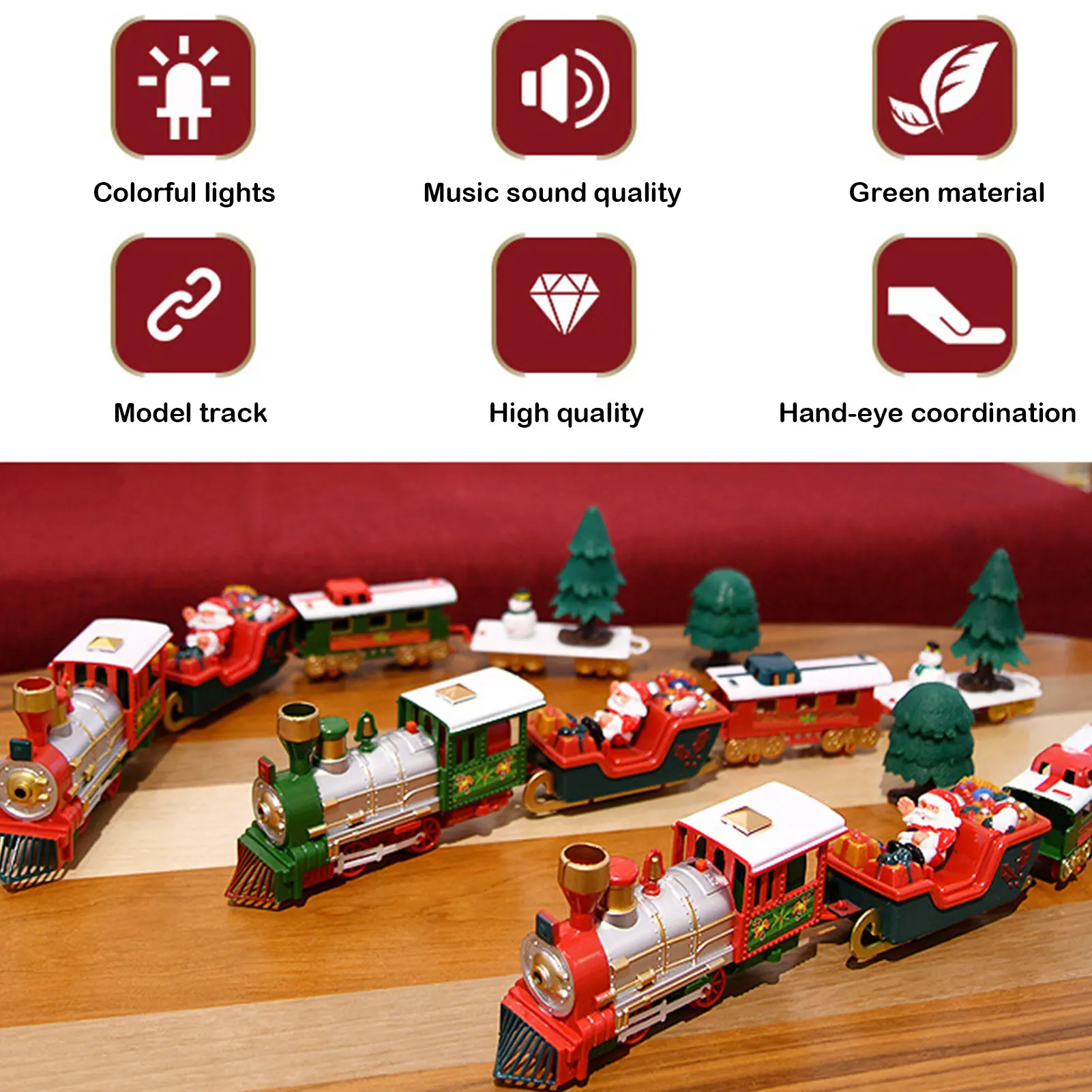 

Boys Kids Christmas Train Set Railway Electric Train Track Toy Santa Claus Gifts Children Toys For Children Boys Birthday Gift