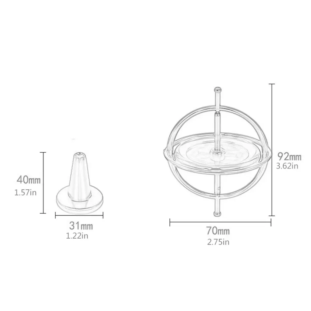 

Colorful Fingertip Gyroscope Decompression Finger Gyroscope Toy for Children Gift Scientific Metal Gyro Pressure Relieve Toy