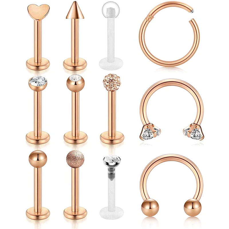 16 Калибр серьги Надеваемые На Ушной Хрящ Пирсинг гвоздик вперед серьги-спирали