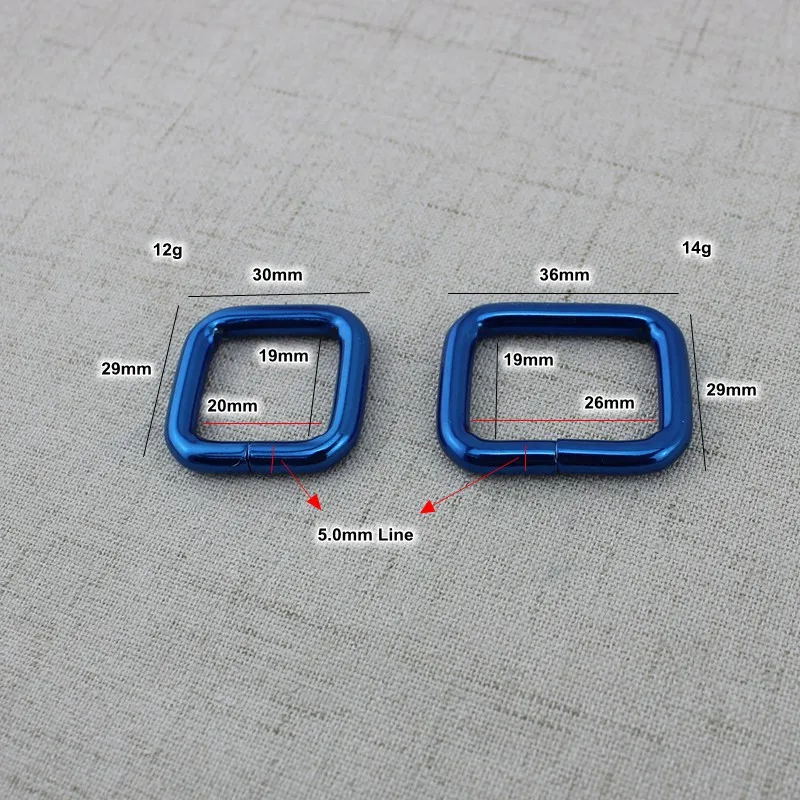 10 шт. 50 синие металлические квадратные кольца пряжки ремень для одежды сделай сам