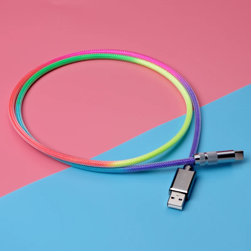 Пользовательская спиральная клавиатура металлическая вилка градиентный кабель