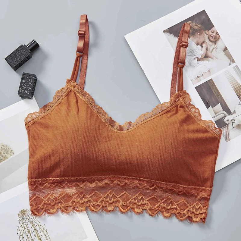 Фото Sexy Sports Bra Push Up Solid Color Wire Free Stretchy Bralette Lace Stitching No Steel Ring Fitness hot sale Женская одежда Sexy Sports Bra Push Up Solid Color Wire Free Stretchy Bralette Lace Stitching No Steel Ring Fitness hot sale Женская одежда