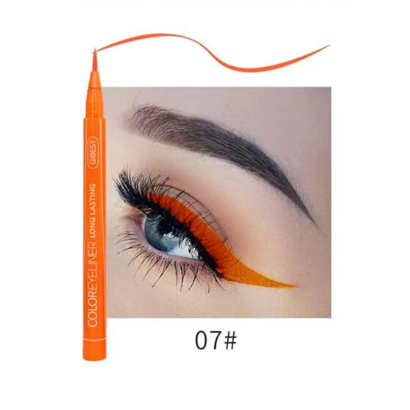 7 1Pcs Cat Eye Color Eyeliner Makeup Waterproof Neon Liquid Eye Liner Pencil Pen Make Up Comestics Long-lasting Black Makeup Tools - Цвет: 7