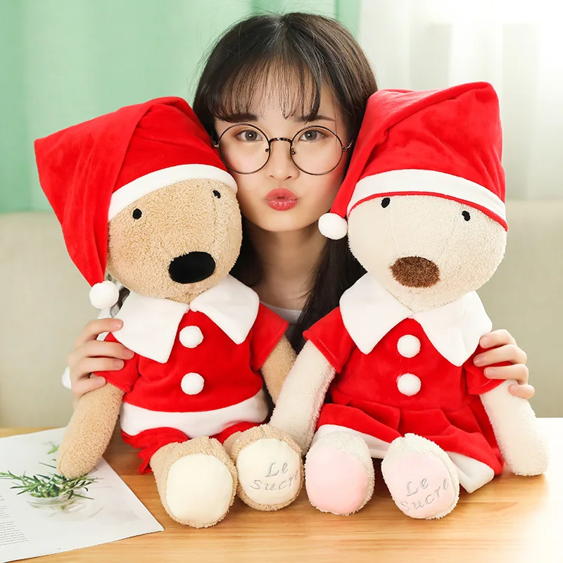 

Kawaii cute cartoon anime plush animal Christmas bunny pillow doll car room decoration children's holiday gift