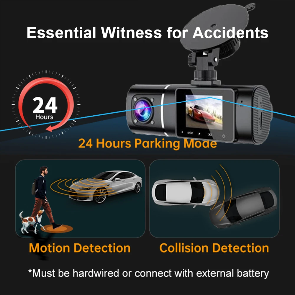 Видеорегистраторы камера заднего вида Dash Cam 1080P Full HD видео Регистраторы Ночное