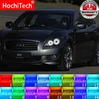Разноцветный RGB светодиодный ангельские глазки, кольцевой глаз, Радиочастотный пульт дистанционного управления для Infiniti M Y51 M25L M35hL M35 M37 M56 Q70 2011-14, аксессуары