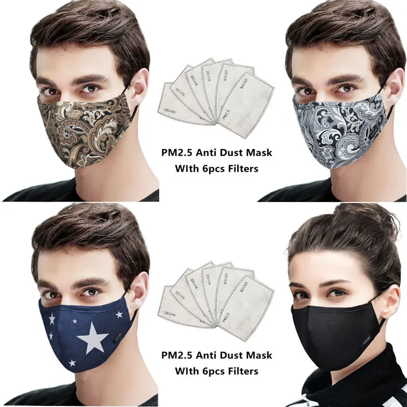 Черная хлопковая маска на рот Kpop маски для лица тканевая против РМ2 5 Пылезащитная