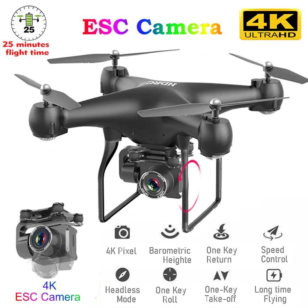 

RC Drone FPV Quadcopter UAV with ESC Camera 4K HD Profesional Wide-Angle Aerial Photography Long Life Remote Control Helicopter