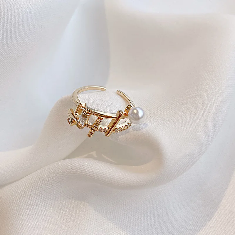 

New hot-selling fashion personality restore ancient ways of opening adjustable set diamond pearl female ring