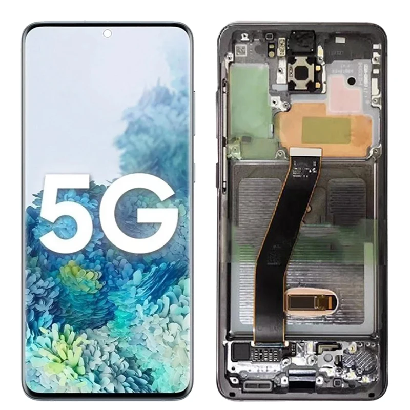 Ceny Oryginalny S20 Ultra G988B LCD Do Samsung Galaxy S20 Plus LCD Z Ramką S20 SM-G981B G986B G986U Wyświetlacz Dotykowy