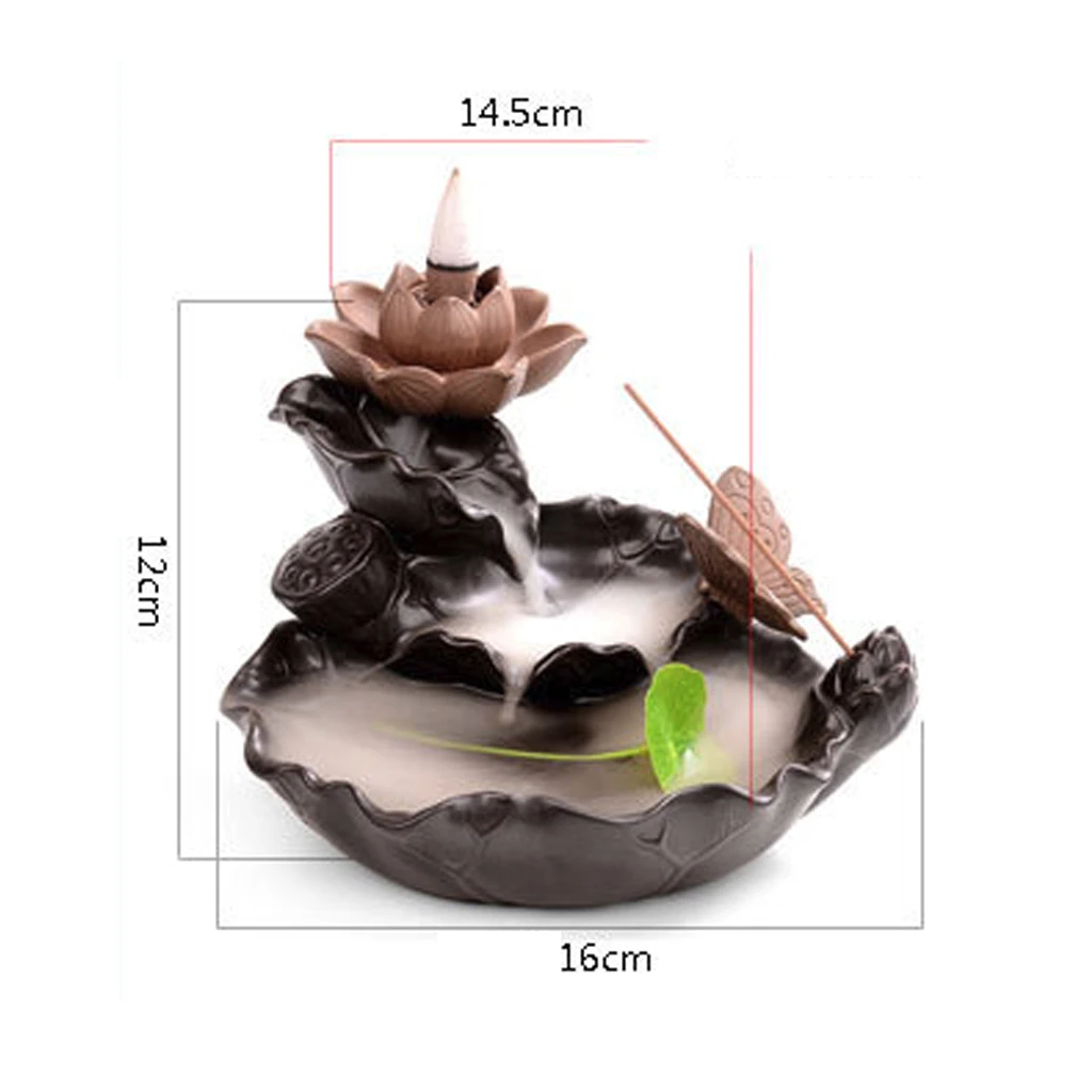 

Creative Home Decor Backflow Stick Incense Burner Green Plant Waterfall Ceramic Censer Home Decoration Use In Home Teahouse