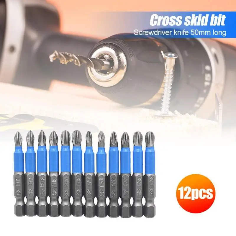 

Магнитная отвертка PZ1/PZ2/PZ3/PH/ PH2/PH3, 50 мм, 12 шт./компл.
