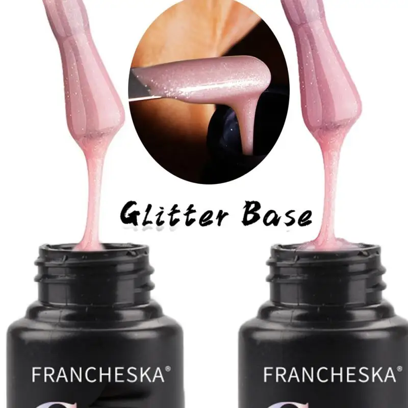 

FRANCHESKA 30ml Base Gel 2 in 1 Glitter Camouflage Base Gel Nail Polish Base Coat UV Gel Nail Polish New 11 Color Nail Base Gel