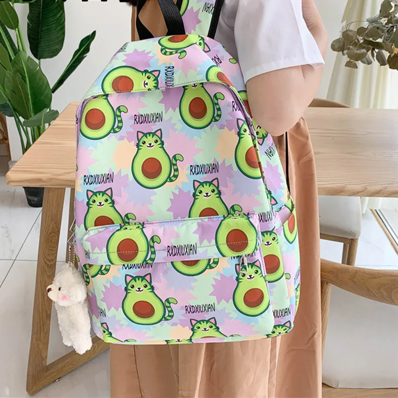 

Avocado Backpack for Women Oxford School Bag Ladies Anti Theft Rucksack Waterproof Lady Bagpacks Fashion Female Travel Backpacks