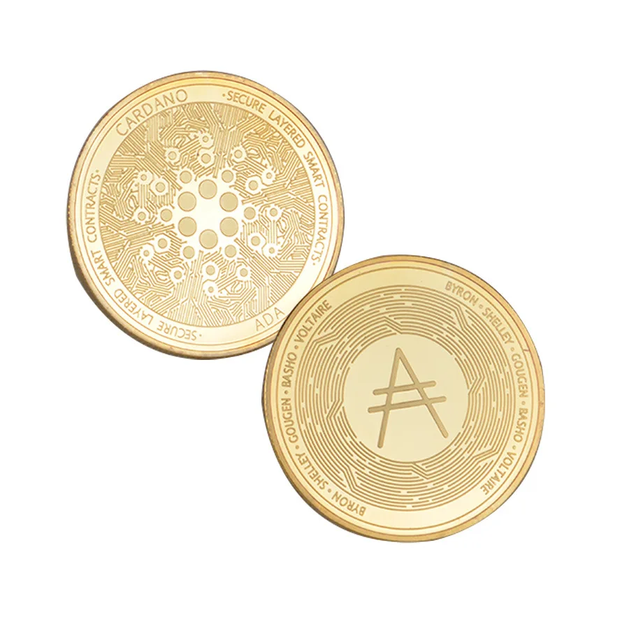 

Virtual Currency ADA Commemorative Coins New Cardano Metal Badge Gold and Silver Plated Crafts Souvenir Gift