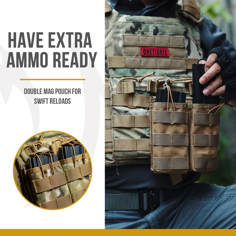 Тактическая Сумка OneTigris MOLLE с двойным открытым верхом Магнитная сумка M4/M16 для