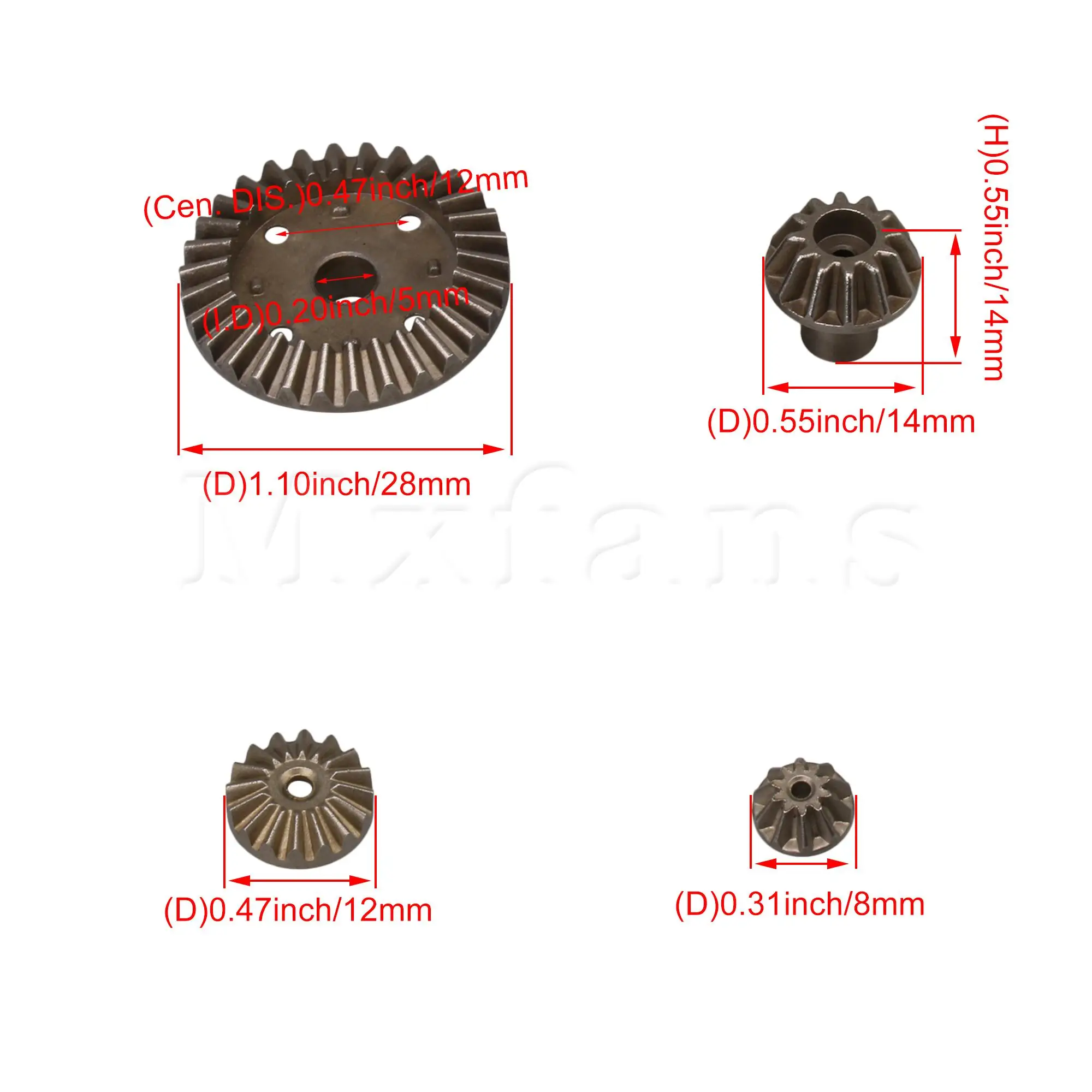 

Mxfans 16 Pieces RC Car Parts A969-A A969-B Differential Main Metal Spur Gear