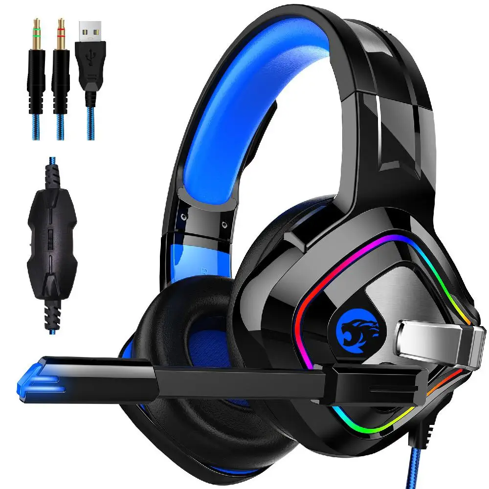 Ostart A66 Gaming Headphones 4D Stereo RGB Marquee Earphones Headset with Mic LED Light for PC Laptop Phone 828 | Электроника