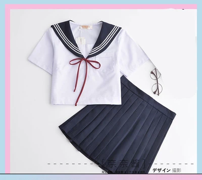 Классический белый матросский костюм Jk школьная форма милое Повседневное платье