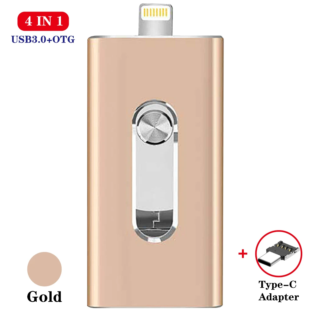 USB флеш накопитель для iphone 12 12mini X/8 Plus/8/7/6 Plus OTG карта памяти с адаптером Type C Флешка