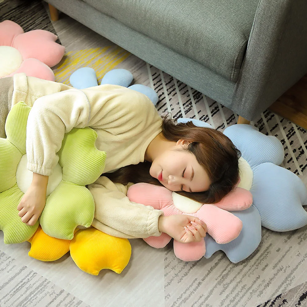 

Colourful Sunflower Daisy Cherry Blossoms Flower Shaped Chair Cushion Stuffed Plush Flower Throw Pillow Sofa Decor Gift for Girl