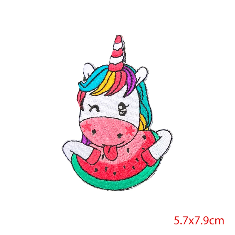 Мультфильм животных Единорог Альпака аксессуары DIY нашивки в полоску вышитая