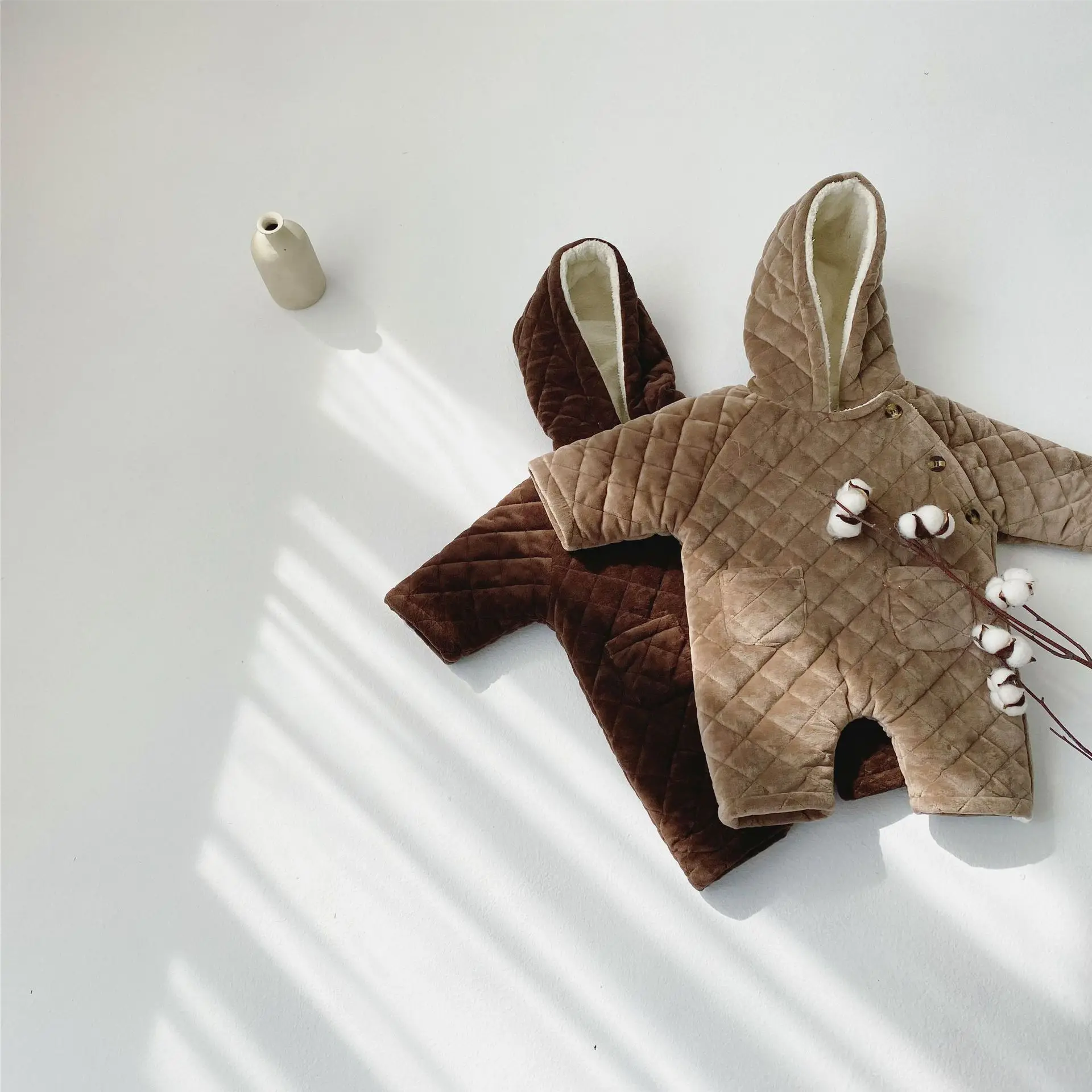 Хлопковая стеганая куртка для малышей одежда Зима 2019 г.|Ромперы| |