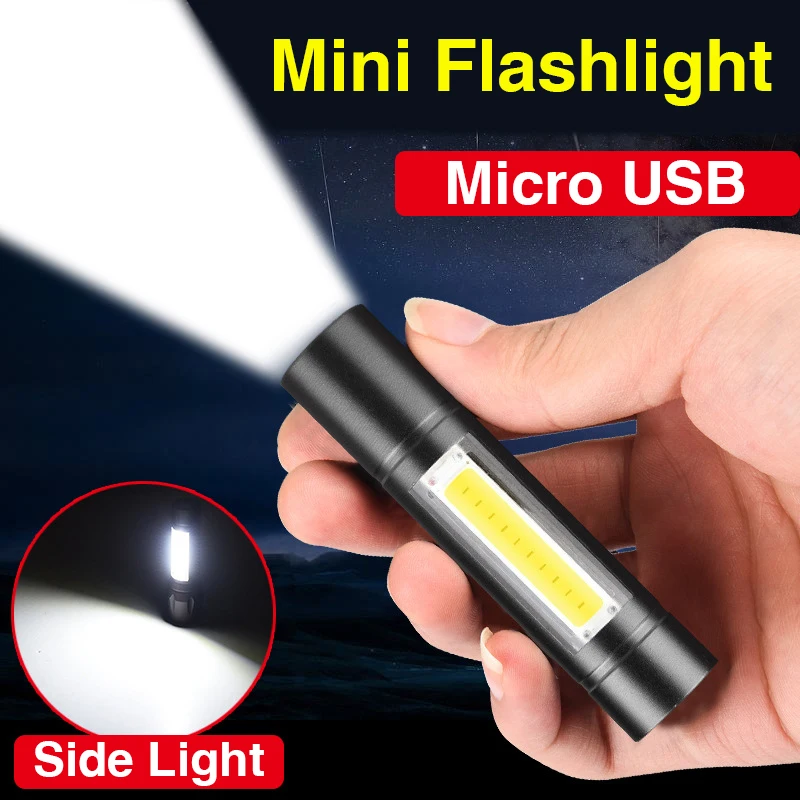 LED Mini Rechargeable Flashlight Work Portable Torch Outdoors Waterproof Built-in Battery USB Tactical Hiking Camping Olight | Освещение