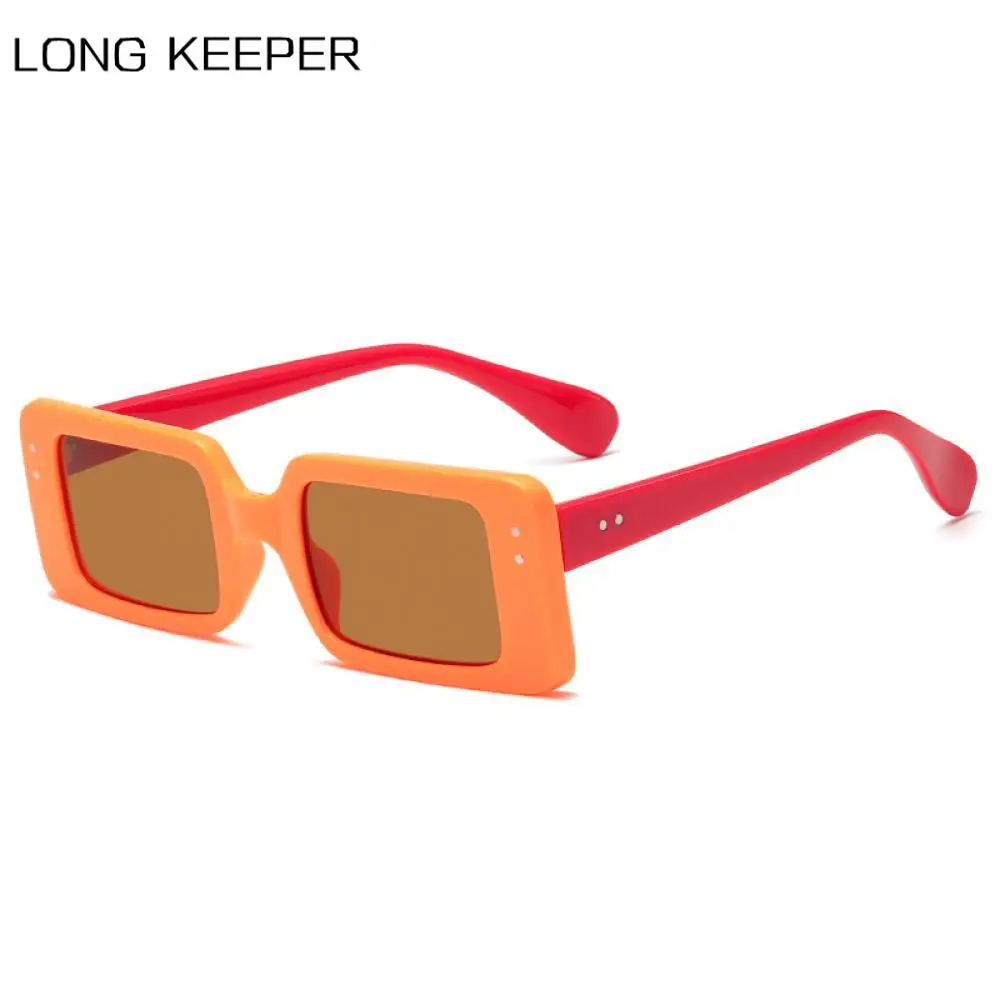 Женские квадратные солнцезащитные очки LongKeeper маленькие прямоугольные в стиле