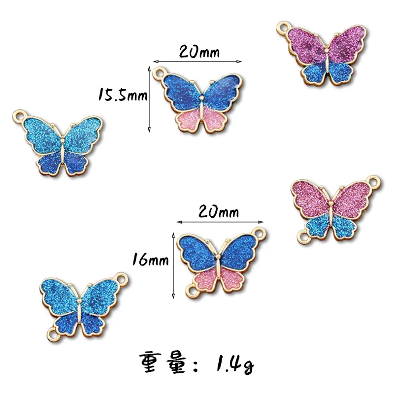 DIY Butterfly Initial Necklace Jewelry Pendant Earring Necklace Keychain Pendant Accessories Material Wholesale