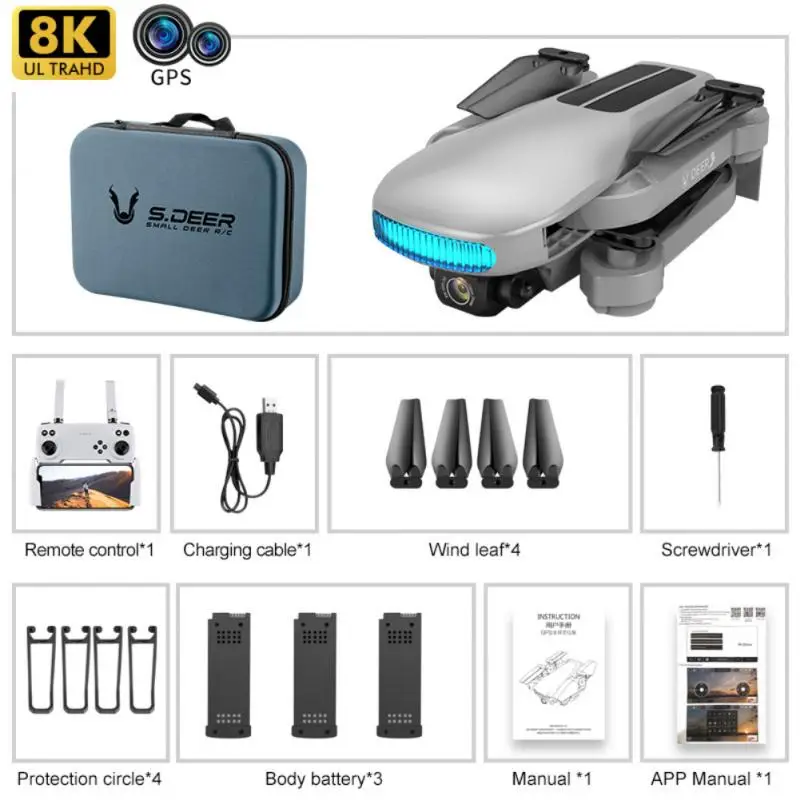 Новые мини-дроны LU3 с двойной камерой 6K/8KHD Радиоуправляемый квадрокоптер GPS Дрон