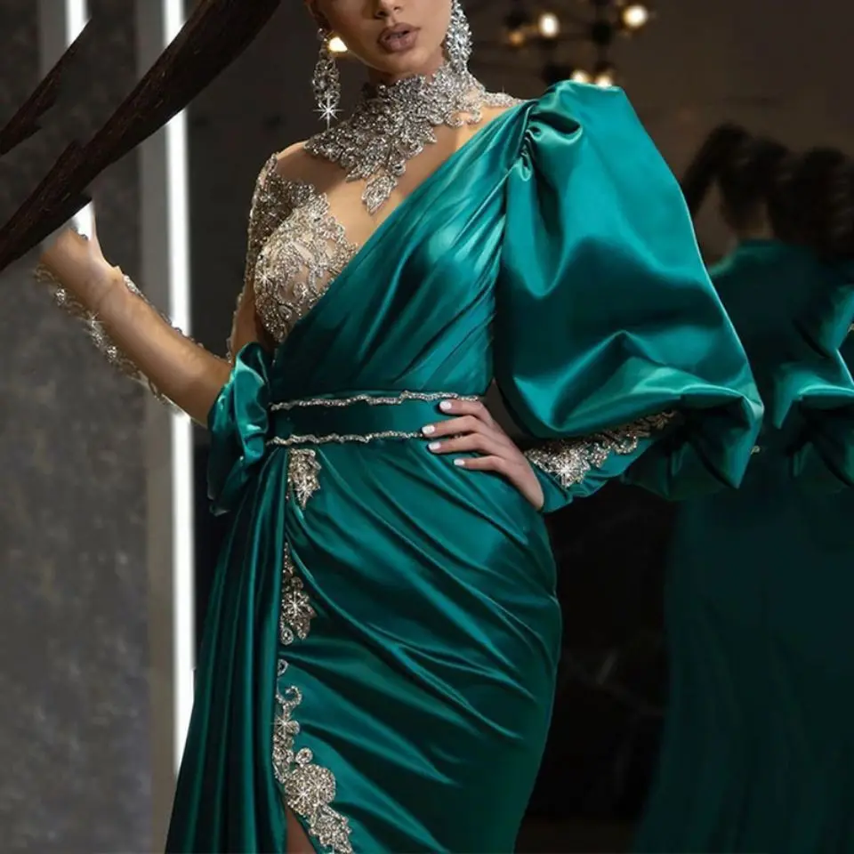 

Fashion Banquet Evening Dress Fish Tail Sprinkle Silver SequinsHost Model Show Thin Team Dress Stage Dress Sexy Elegantbeautiful