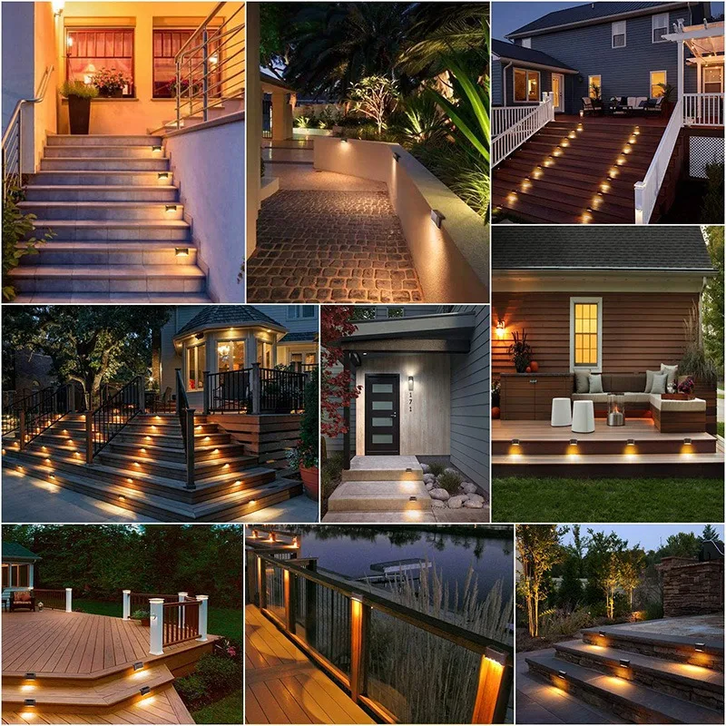 

20 Pack Solar Deck Lights, Outdoor LED Solar Step Lighting Waterproof, Lamp for Patio, Stairs, Yard (Warm White)