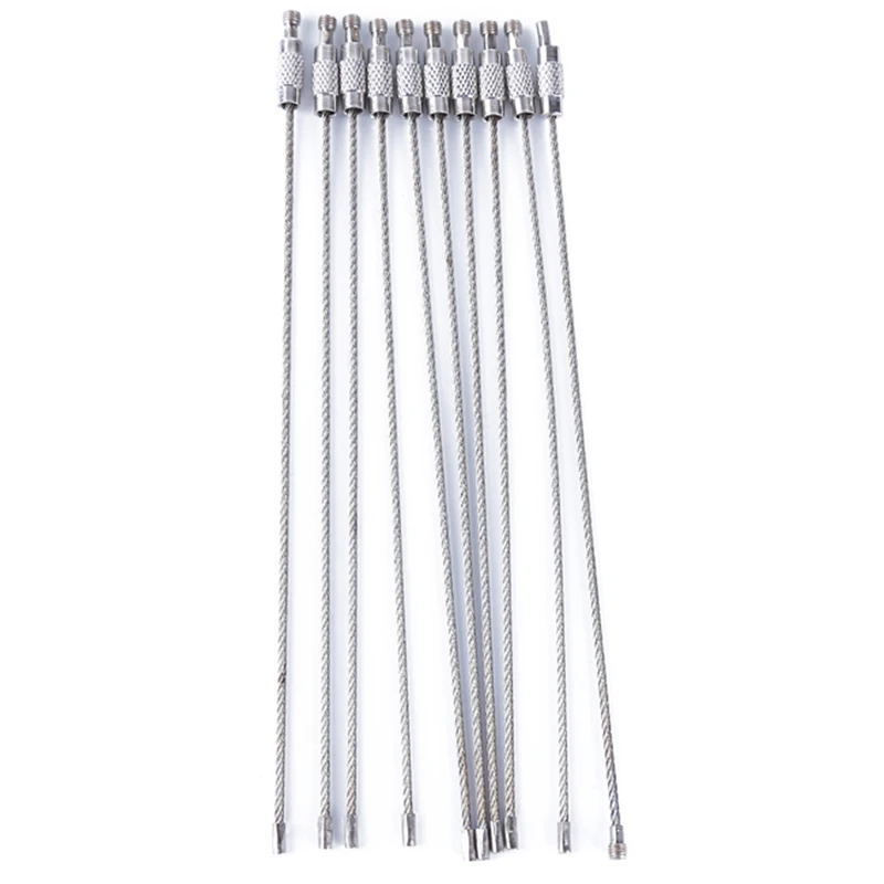 10 шт. проволочный канат брелок из нержавеющей стали карабин кабель кольцо для