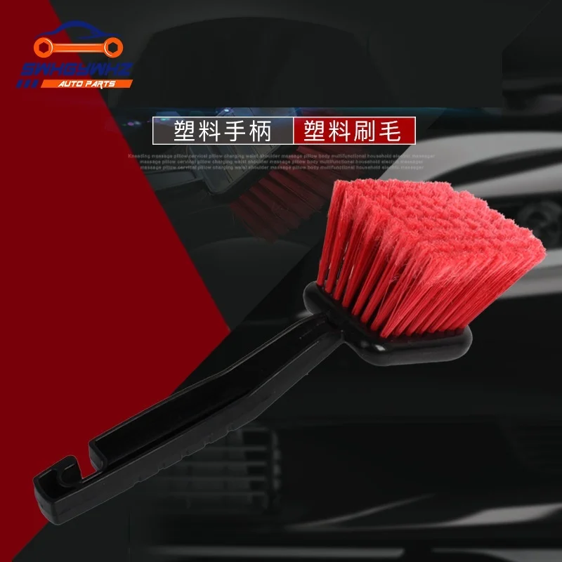 

Car Wheel Brush Tire Cleaner With Red Bristle And Black Handle Washing Tools For Auto Detailing Motorcycle Cleaning Carclean