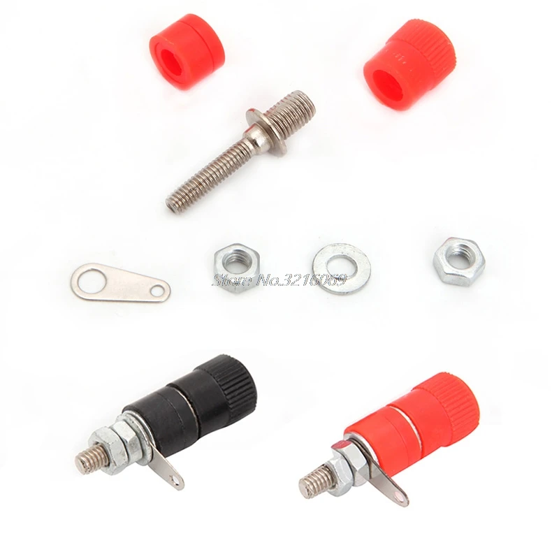 2 шт. красный + черный 4 мм разъем для связывания гаек оптовая и Прямая