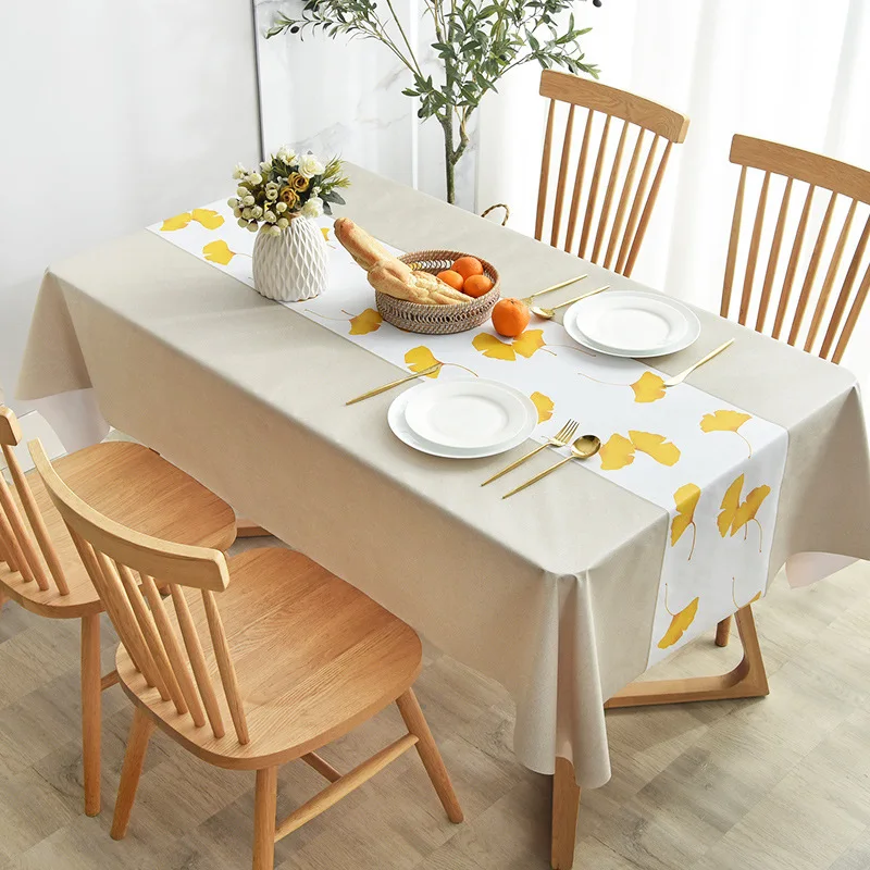 

Tablecloth for Dining Table Tea Table Waterproof Oil-proof Tablecloth Fresh Table Cloth Simple Style Rectangular
