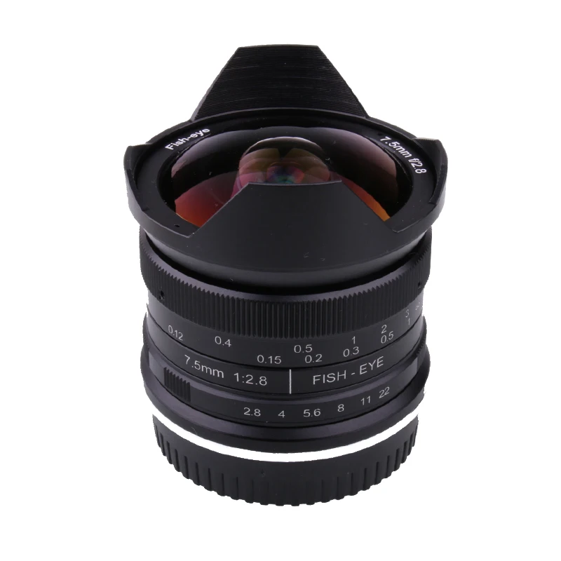 Объектив RISESPRAY 7 5 мм f2.8 рыбий глаз 180 APS-C ручной фиксированный объектив для Olympus