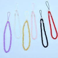 handmade crystal beads mobile phone lanyard chain korean version short wrist chains for women trend jewelry