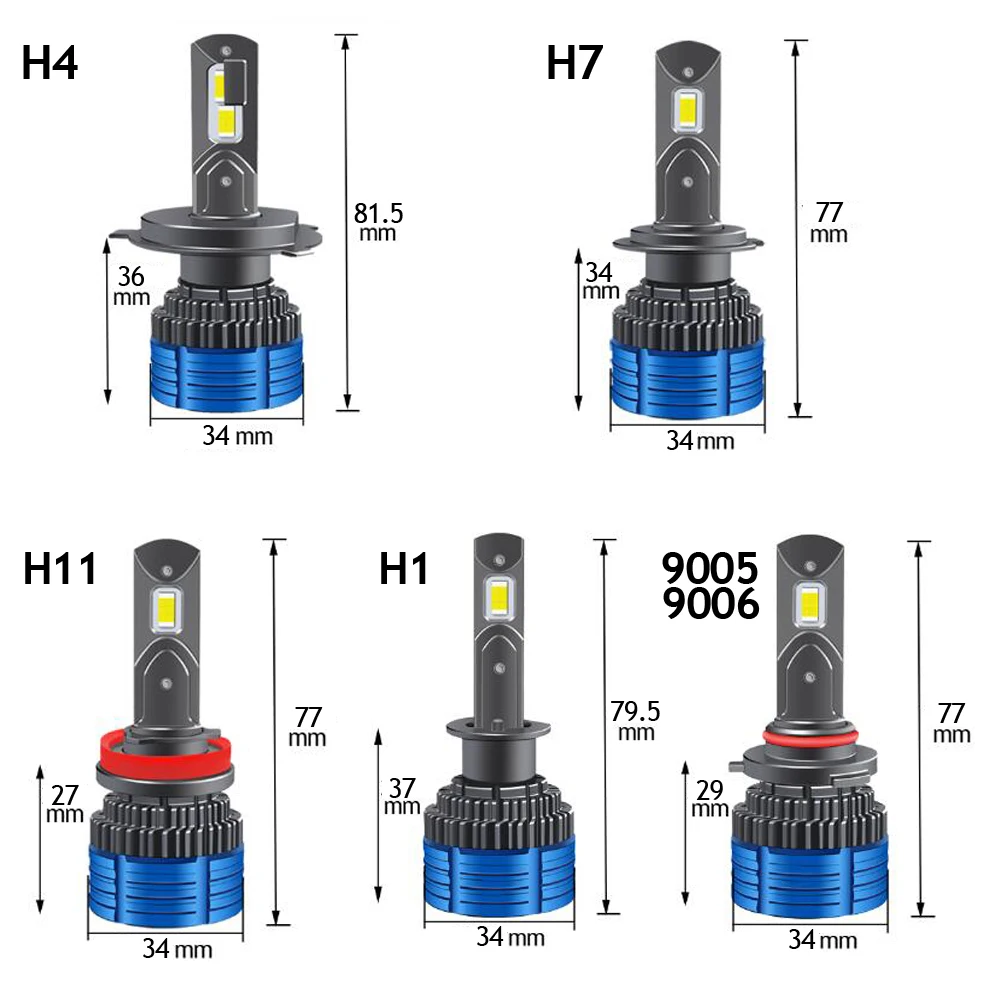 Автомобильные фары H7 H4 светодиодный H8/H11 Turbo Fan HB3/9005 HB4/9006 H1 HIR2 9012 80 Вт 6000 лм K