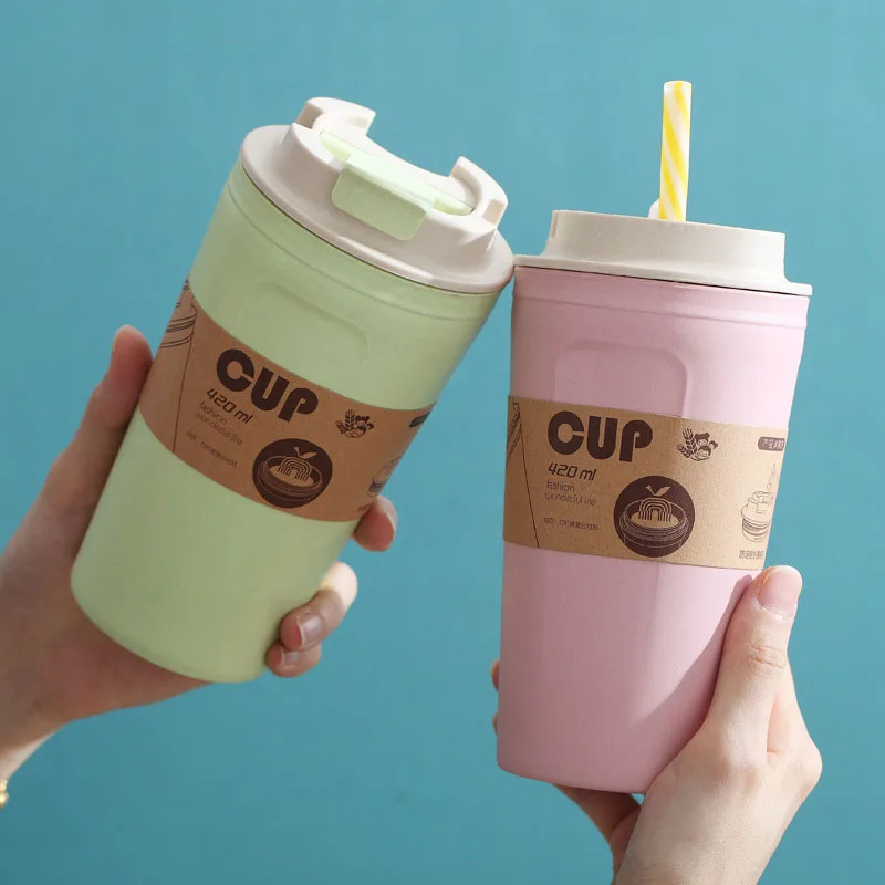 Bamboo Coffee Mugs 420ML Tea Cups Big Travel Camping Cup with Fashion Insulated Lid | Дом и сад