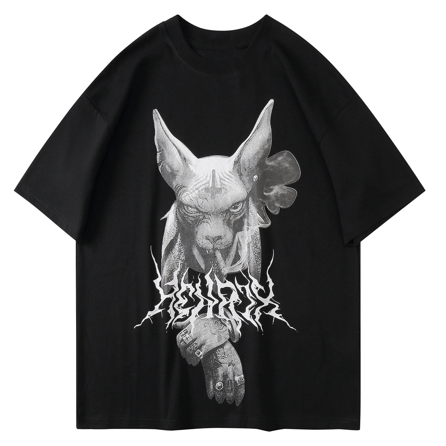 Мужская хлопковая футболка Aelfric Eden Повседневная Свободная с принтом Bad Dog в стиле