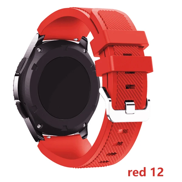 red 12 20 22 мм ремешок для часов Galaxy watch 46 мм 42 мм active 2 samsung gear S3 Frontier ремешок huawei watch GT ремешок amazfit bip 47 44 40 - Цвет ремешка: red 12