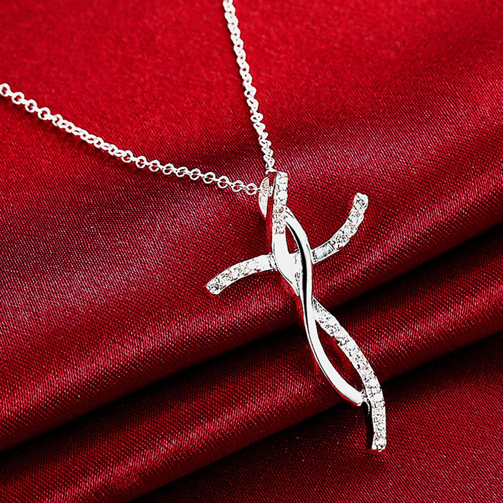 

Vintage Zircon Cross Pendants And Necklaces For Women 925 Stamp Wedding Party Fine Fashion Jewelry 2021 Female Gift