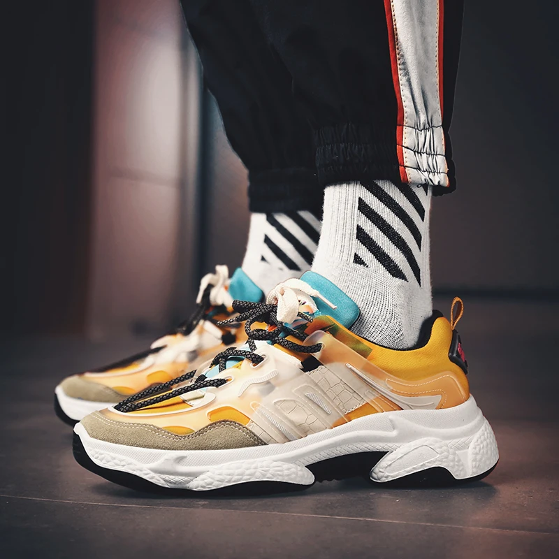 Высокие модные кроссовки подходящие к цвету повседневные туфли из натуральной