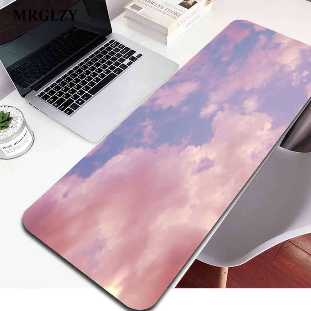 

gaming accessories Large Desk Mats Mat Kawaii Mouse Pad Sky Clouds Gaming Anime Deskpad Office Carpet Pink Keyboard Pc Gamer