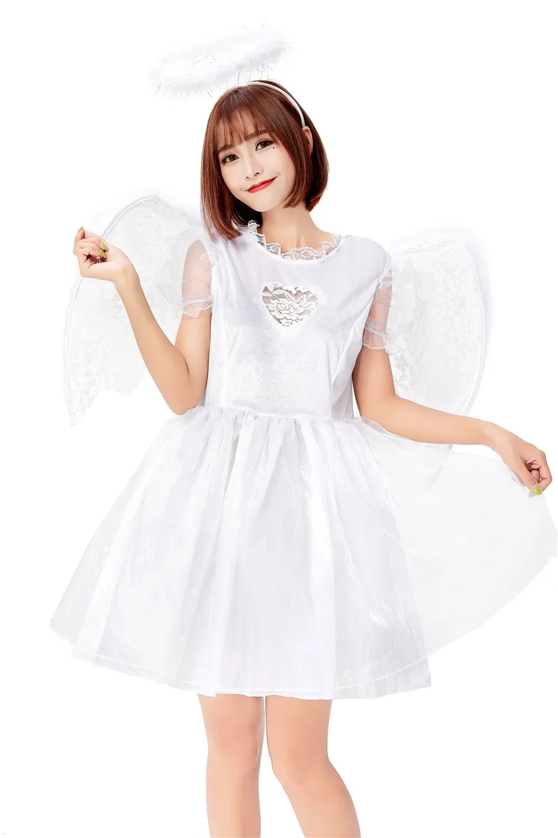 Черно-белый костюм ангела для хэллоуивечерние злого дьявола и маскарадный