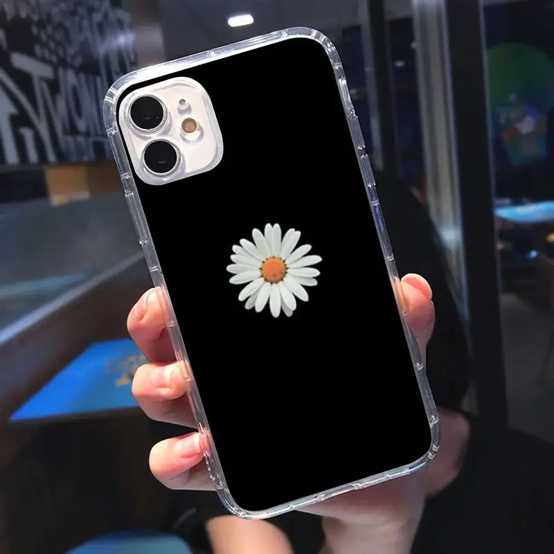 

Daisy Sunflower Floral Phone Case Transparent for iPhone 11 12 mini pro XS MAX 8 7 6 6S Plus X 5S SE 2020 XR