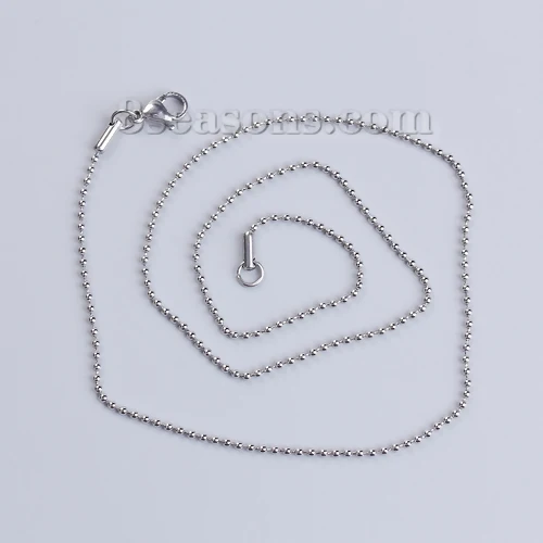 

3 PCs 316L Stainless Steel Ball Chain Necklace Color 46.5cm(18 2/8") long, Chain Size: 1.5mm